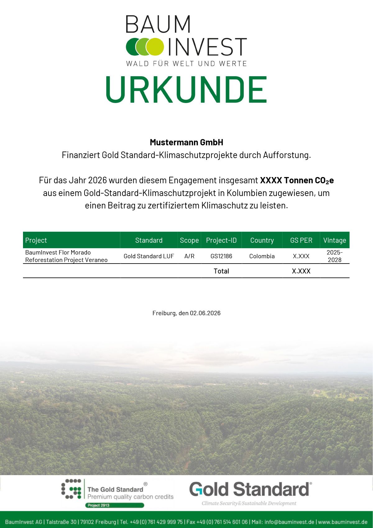 CO₂-Zertifikate von BaumInvest